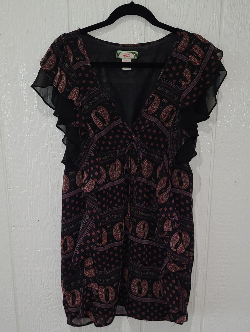 Flying Tomato Boho Paisley Mini Dress Size L